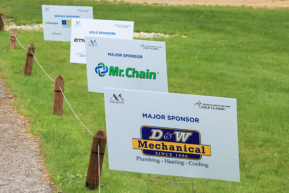 Sponsors signs at the Golf Classic fundraiser