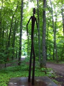 At 13 feet tall, On the Way appears headed into the Art Park.